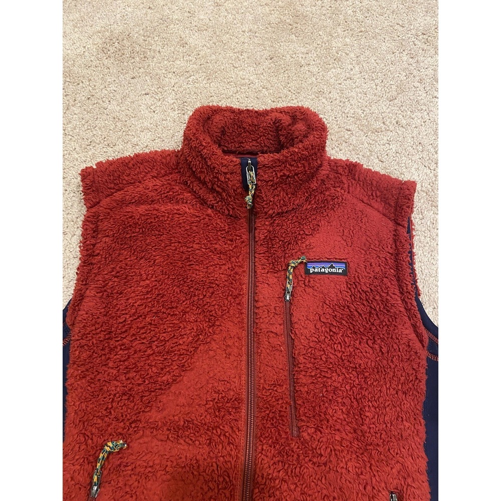 Vintage Patagonia Los Gatos Red Fleece Vest Mens Medium Full Zip Pockets Outdoor - Picture 2 of 5